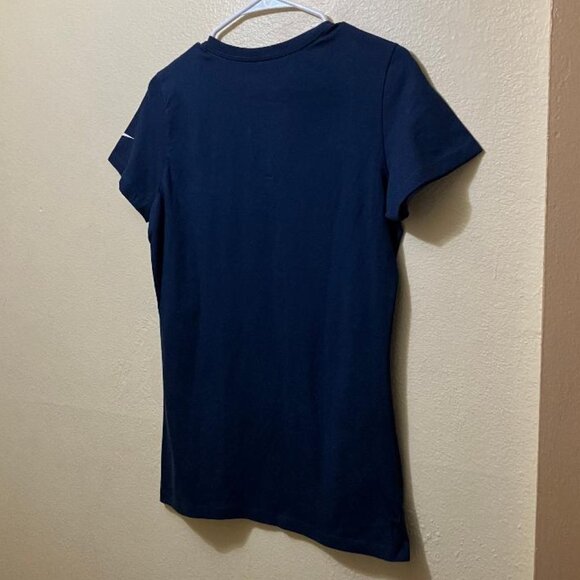 New Nike Womens Navy Blue/Orange Denver Broncos Football Slim Fit T-Shirt Medium - Picture 2 of 4